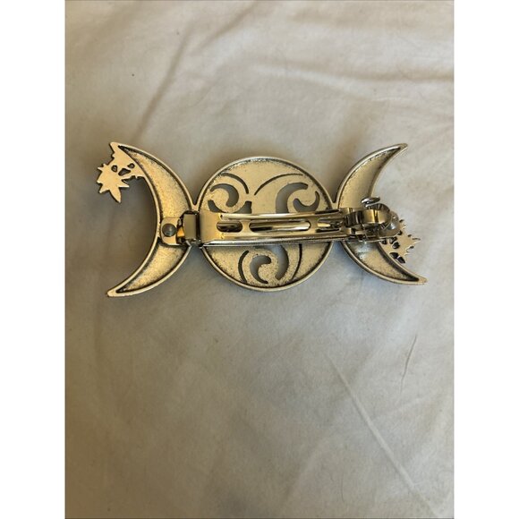 Triple Moon Celtic Knot Hair Clip Vintage Hollow Moon Hair Clip Barrette Emo - Picture 6 of 6